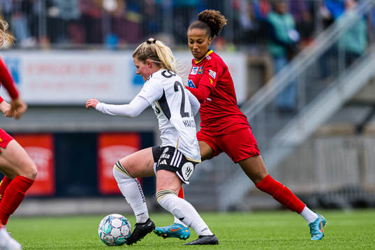 Selma Sol Magnusdottir of Rosenborg and Cassandra Ella