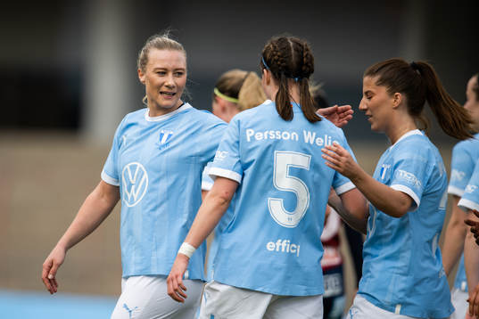 Malmö FFs Madeleine Hejde, Erica Persson Welin och Lovisa