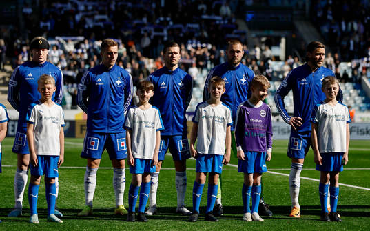 IFK Norrköpings Daniel Fritz Eid, Marco Lund Nielsen, Arnor Traustason, målvakt Oscar Jansson och Christoffer Nyman