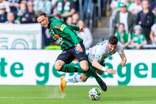 Varbergs Joakim Lindner och Hammarbys Viktor Djukanovic