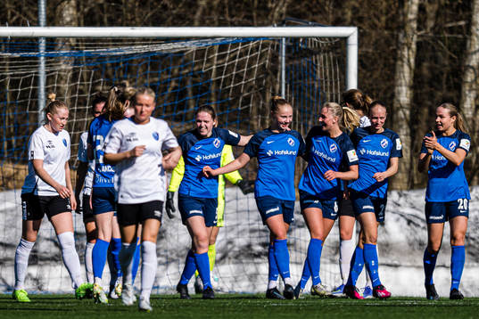 Amalie Isabell Taraldsen of Grei celebrates after scoring the 3-0 goal