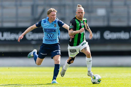 Landskronas Adam Egnell och GAIS Jonas Lindberg
