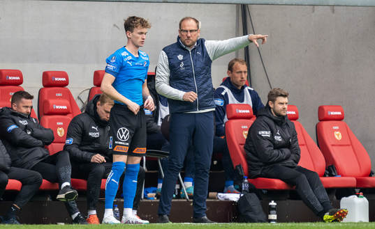 Halmstads Alexander Johansson och tränare Magnus Haglund