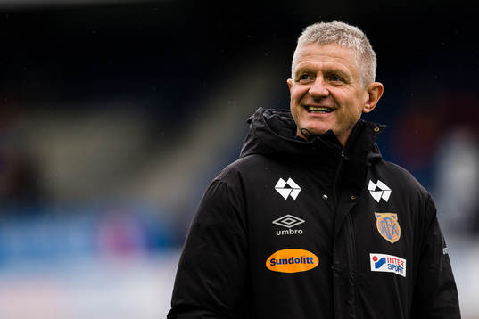 Lars Arne Nilsen, head coach of Aalesund, ahead of the Eliteserien match between Aalesund and Bodø/Glimt on April 23, 2023 in Ålesund.