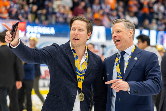 Växjös Viktor Fasth och assisterande tränare Nicklas