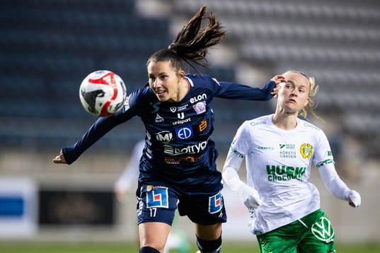 Linköpings Nellie Karlsson och Hammarbys Matilda Vinberg