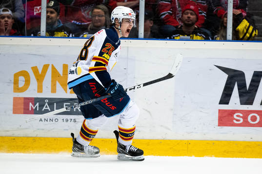 Djurgårdens Liam Öhgren jublar
