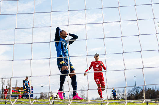Kevin Alexander Kabran of Stabæk reacts after missing a chance to score