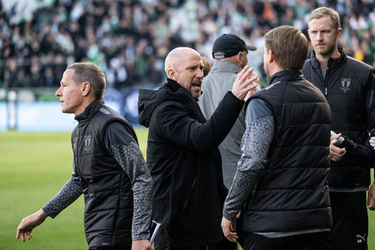 Malmö FFs tränare Henrik Rydström och assisterande tränare Theodor Olsson