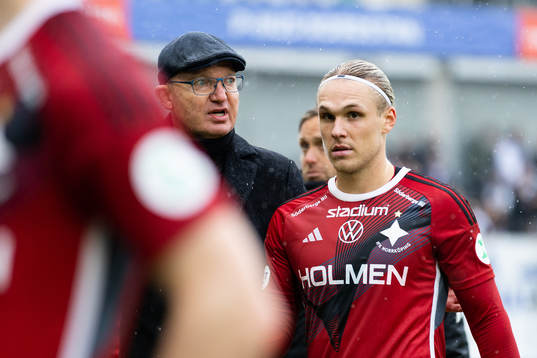 IFK Norrköpings tränare Glen Riddersholm och Arnor Sigurdsson