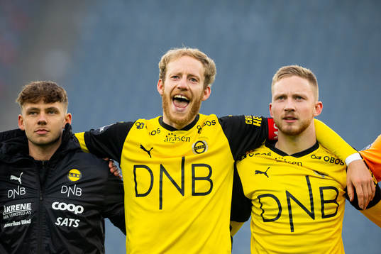Gjermund Åsen and Eskil Edh of Lillestrøm celebrate