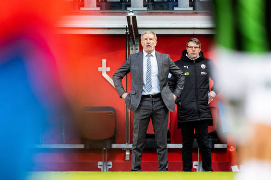 Helsingborgs tränare Stuart Baxter och assisterande tränare Hans Eklund