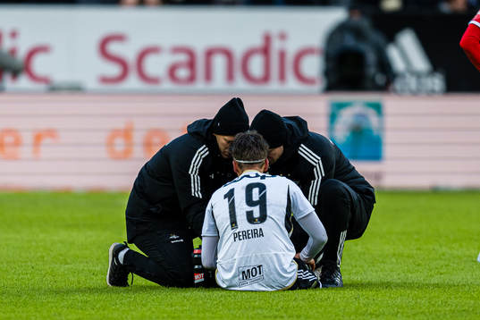 Adrian Pereira of Rosenborg in pain