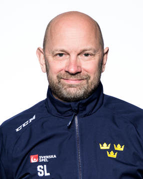 Goaltender coach Stefan Ladhe of Sweden poses for a portrait