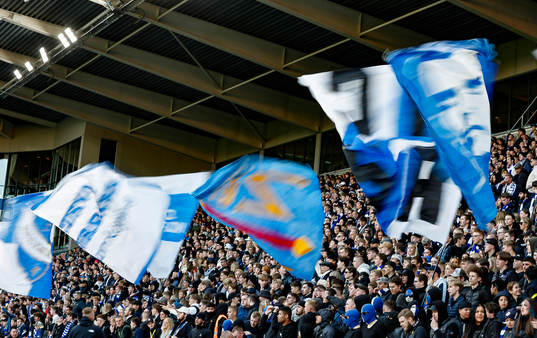 Norrköpings-supporters på Curva Nordahl