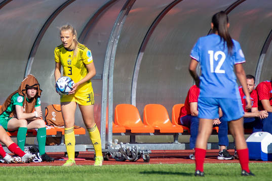 Smilla Holmberg of Sweden during the 2023 UEFA Women's Under-17 Championship match between Sweden and France on May 14, 2023 in Tartu. 
