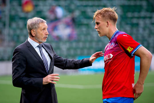 Helsingborgs tränare Stuart Baxter och Casper Widell