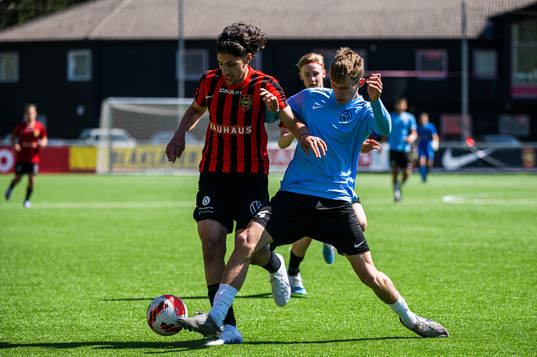 Brommapojkarnas David Isso och Landskronas Wilmer Hansson