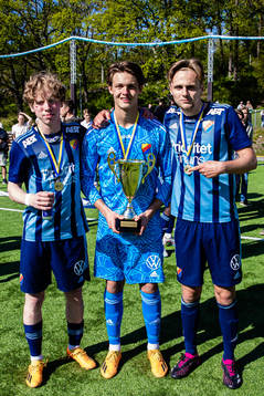 Djurgårdens Tom Dahlin, målvakt Max Croon och Oscar Möller 