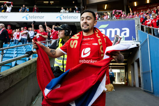 Niklas Castro of Brann celebrates
