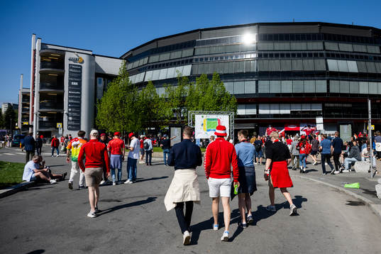  General exterior view of Ullevaal stadion ahead of the cup final between Brann and Lillestrøm on May 20, 2023 in Oslo. 
