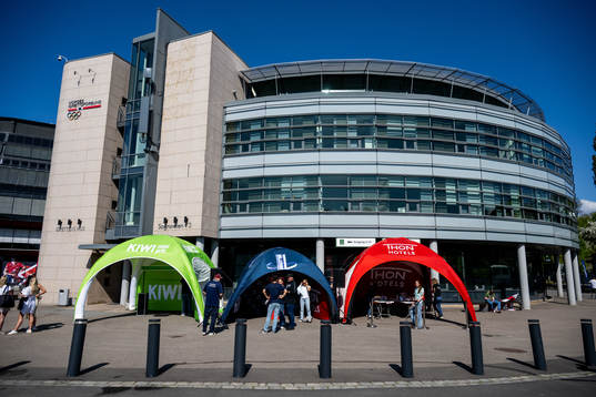 General exterior view of Ullevaal stadion ahead of the cup final between Brann and Lillestrøm on May 20, 2023 in Oslo. 