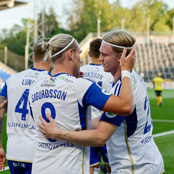 Jubel efter mål 1-0 av IFK Norrköpings Arnor Sigurdsson