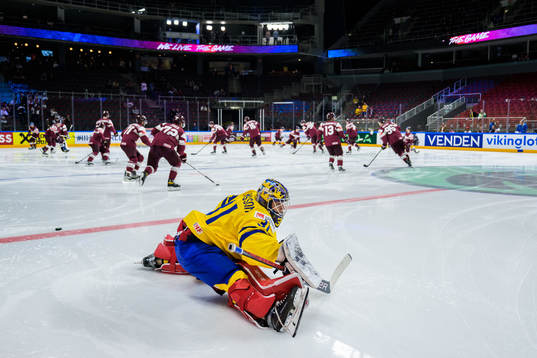 Goaltender Lars Johansson of Sweden