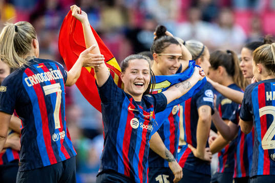 Claudia Pina of Barcelona celebrates