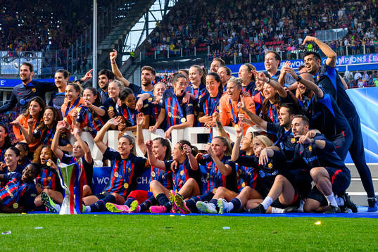 Players of Barcelona celebrate