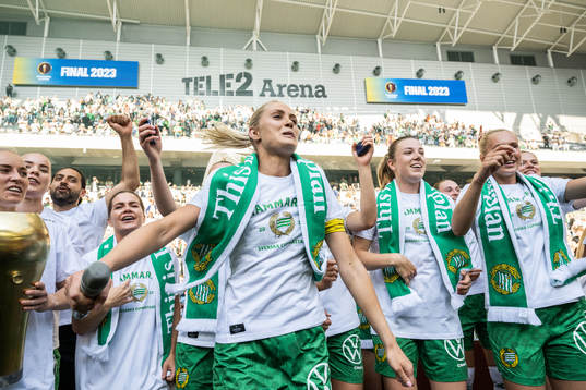 Hammarbys Hanna Folkesson, Alice Carlsson, Emma Westin och