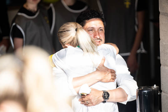 Hammarbys Alice Carlsson och tränare Pablo Pinones-Arce