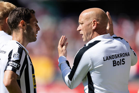 Landskronas Alexander Tkacz och tränare Billy Magnusson