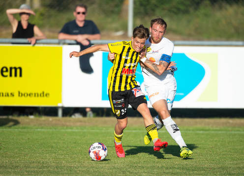 IFK Hässleholms Jussi Tikkanen i matchen i Svenska Cupen mellan Laholm och IFK Hässleholm i Laholm 12 juni 2023.
