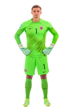 Goalkeeper Mads Hedenstad Christiansen of the norwegian under-21 national football team poses for a portrait
