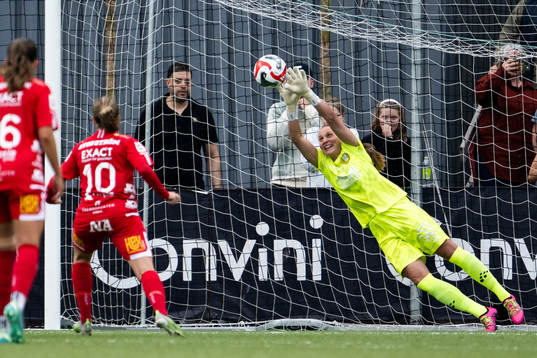 Örebros Heidi Kollanen och Hammarbys målvakt Anna Tamminen