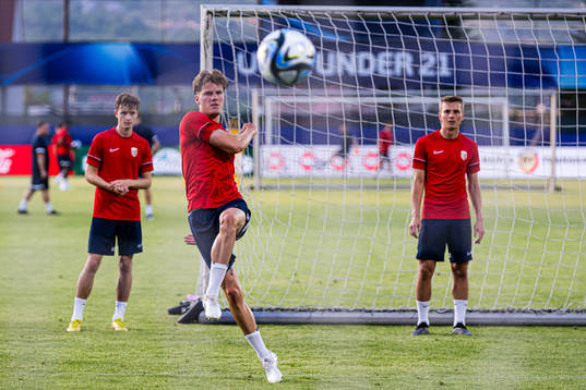 Leo Fuhr Hjelde of the Norwegian under-21 national football