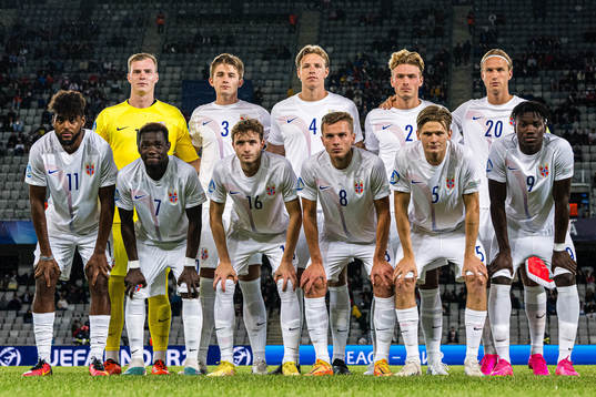 The starting eleven of Norway, from the top left;
