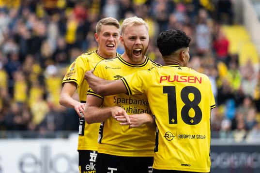 Elfsborgs Sveinn Guðjohnsen jublar efter 1-0