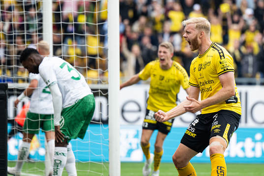 Elfsborgs Sveinn Guðjohnsen jublar efter 1-0