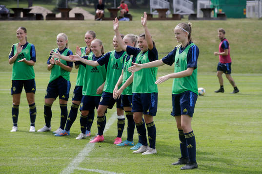 Under en träning med Sveriges u16 landslag den 8 juli 2023 i Sundsvall. 