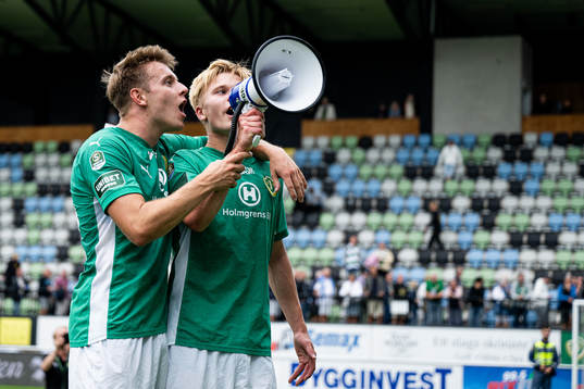 Jönköpings Södras Daniel Strandsäter och Måns Isaksson jublar