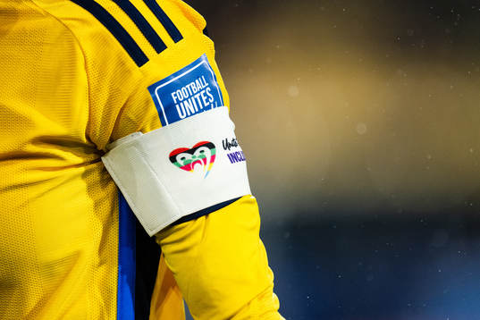 Kosovare Asllani of Sweden with the captains arm band