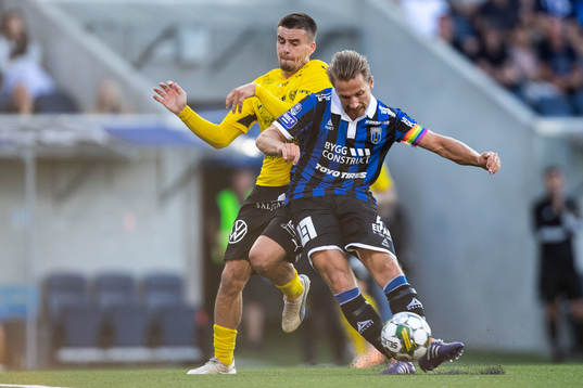 Mjällbys Jesper Gustavsson och Sirius Daniel Stensson