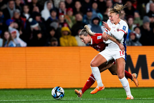 Nadine Riesen of Switzerland and Frida Maanum of Norway