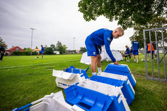 Liam Olausson en träning med Trelleborg