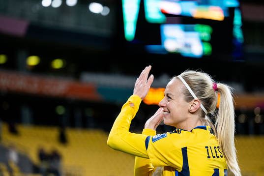 Amanda Ilestedt of Sweden celebrates