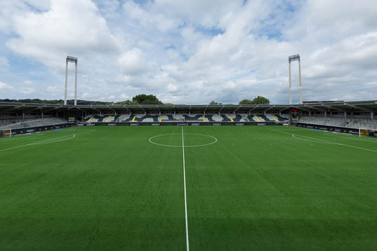 Bravida Arena interiört innan fotbollsmatchen i Allsvenskan mellan Häcken och Elfsborg den 29 juli 2023 i Göteborg. 