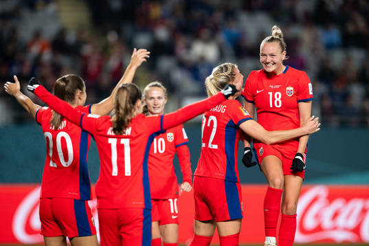 Frida Maanum of Norway celebrates after 4-0