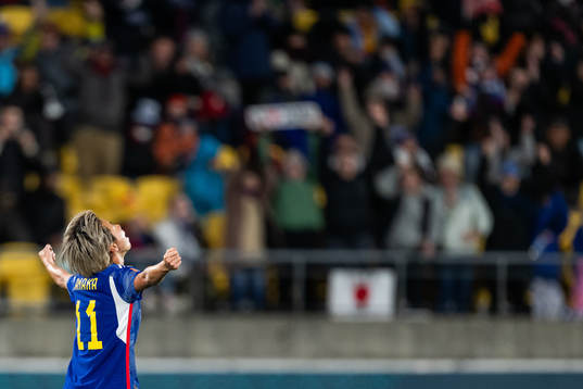Mina Tanaka of Japan celebrates after scoring 4-0